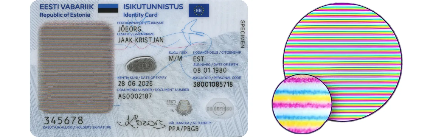 The LASINK™ matrix consists of parallel lines of cyan, magenta, yellow, and white colors.